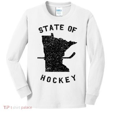 Minnesota State Of Hockey Kids Long Sleeve Shirt