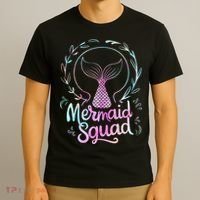 Mermaid Squad Of The Birthday Mermaid T-Shirt thumb 3