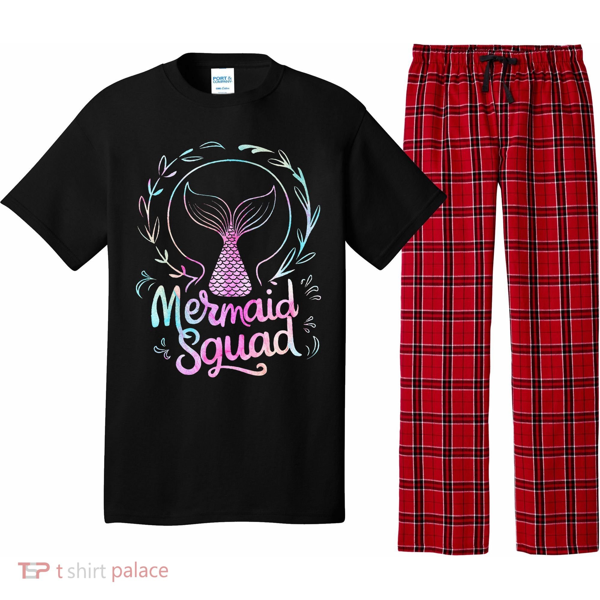 Mermaid Squad Of The Birthday Mermaid Pajama Set