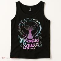 Mermaid Squad Of The Birthday Mermaid Tank Top thumb 2