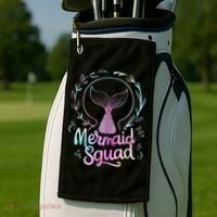 Mermaid Squad Of The Birthday Mermaid Golf Towel thumb 2