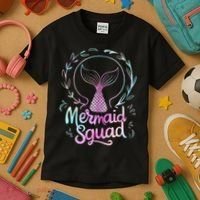 Mermaid Squad Of The Birthday Mermaid Kids T-Shirt thumb 3