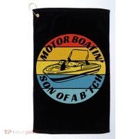 Motorboatin Son Of A Btch Funny Motorboating Golf Towel thumb 0