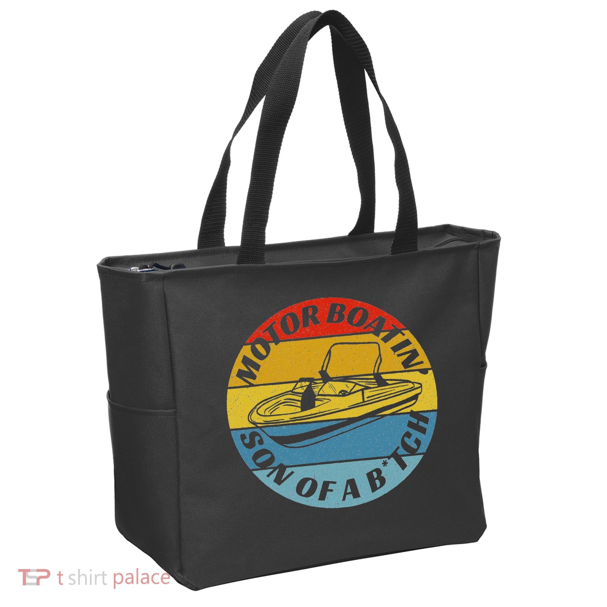 Motorboatin Son Of A Btch Funny Motorboating Tote Bag