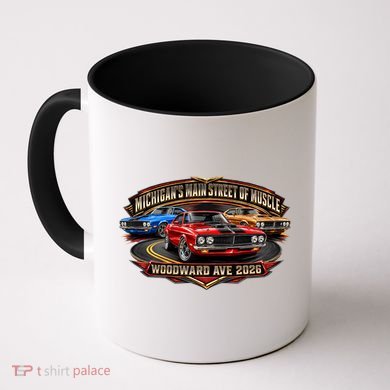 Main Street Of Muscle Woodward Ave 2026 Front & Back Coffee Mug