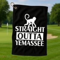 Monkey Straight Outta Yemassee Golf Towel thumb 1