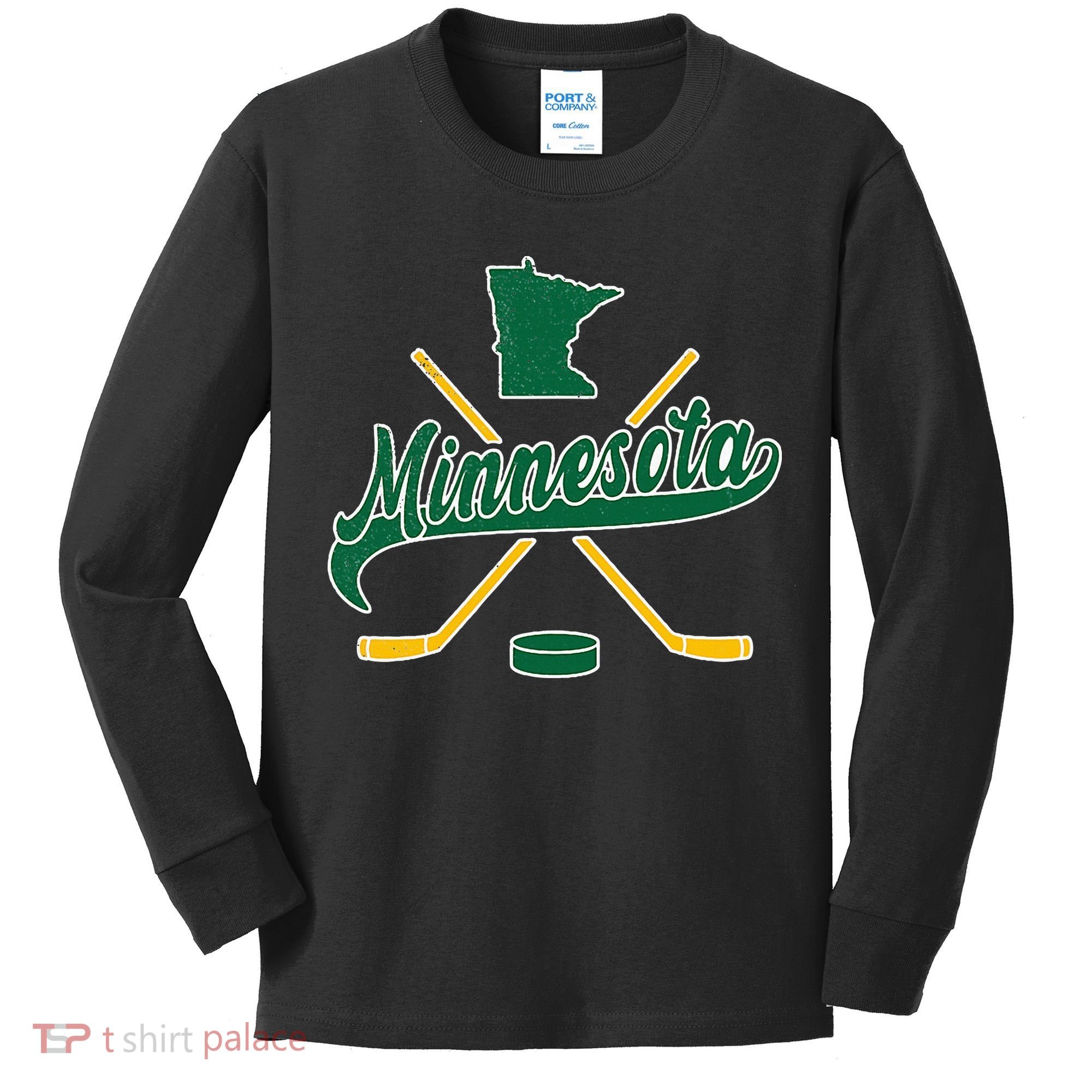 Minnesota State Of Hockey Kids Long Sleeve Shirt