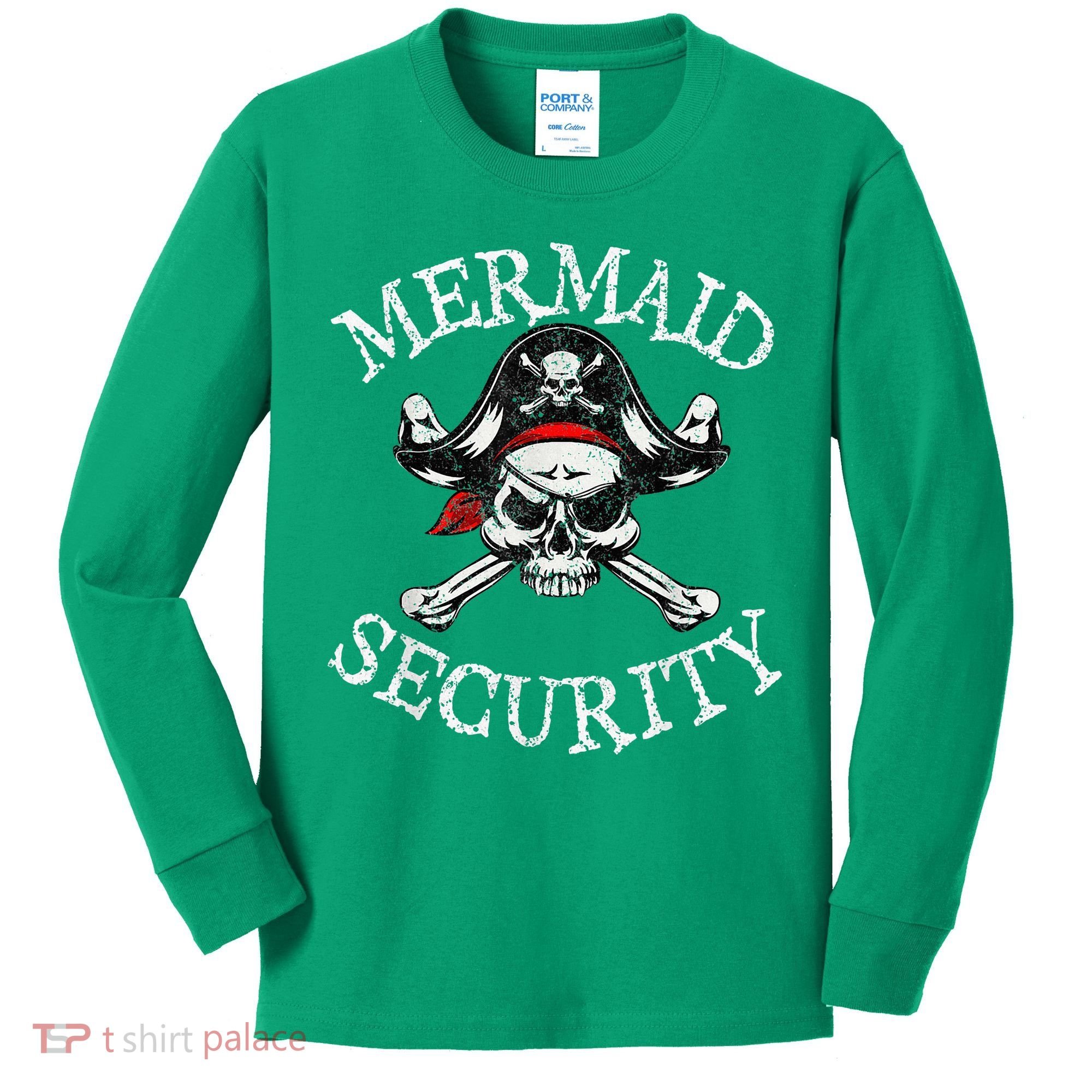 Mermaid Security Pirate Party Dad Brother Family Matching Kids Long Sleeve Shirt