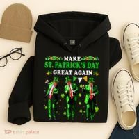 Make St PatrickS Day Great Again Funny Trump Hoodie thumb 4