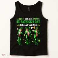 Make St PatrickS Day Great Again Funny Trump Tank Top thumb 2
