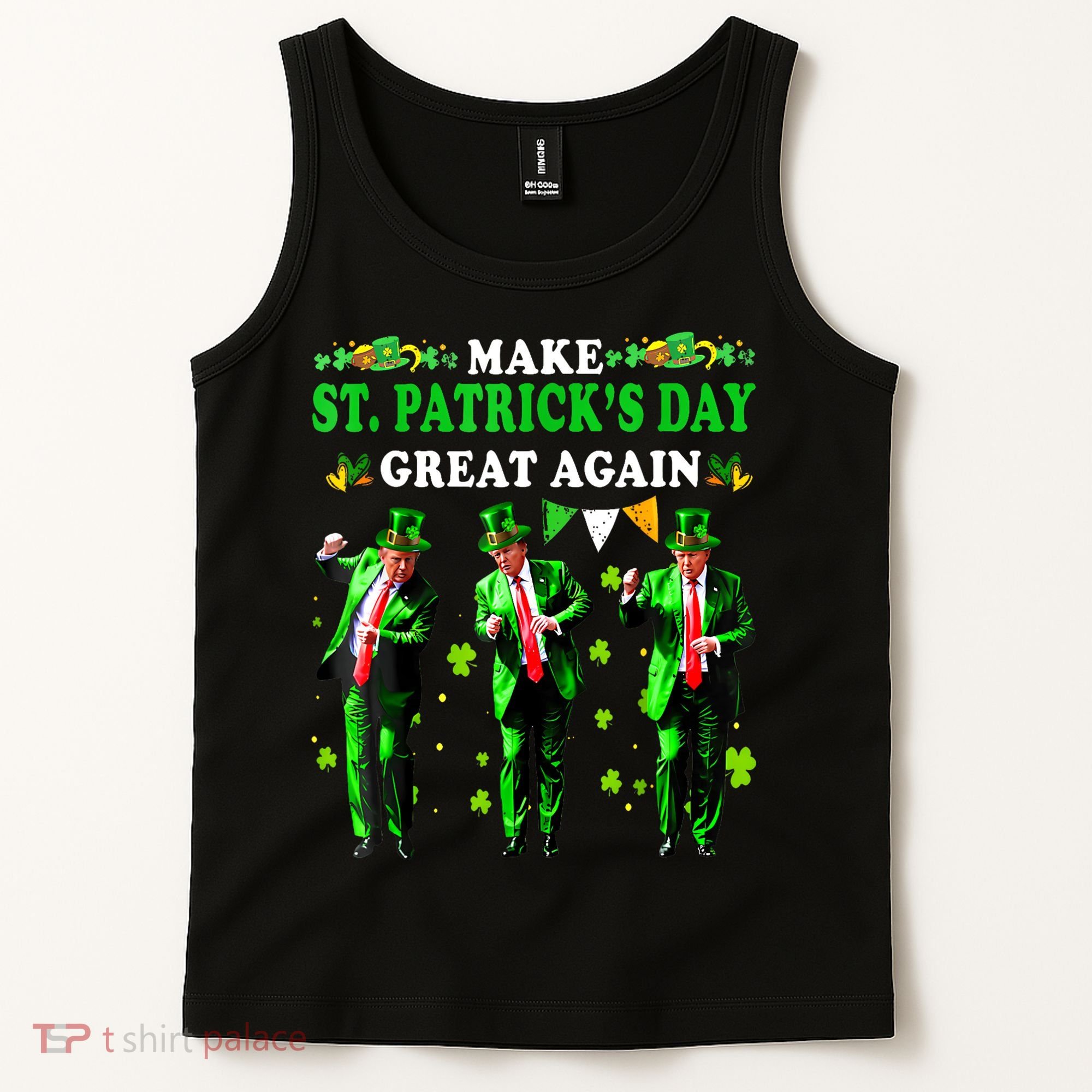 Make St PatrickS Day Great Again Funny Trump Tank Top