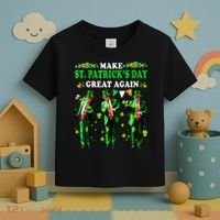 Make St PatrickS Day Great Again Funny Trump Toddler T-Shirt thumb 3