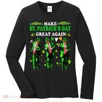 Make St PatrickS Day Great Again Funny Trump Women's Long Sleeve Shirt thumb 0