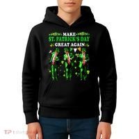 Make St PatrickS Day Great Again Funny Trump Kids Hoodie thumb 4