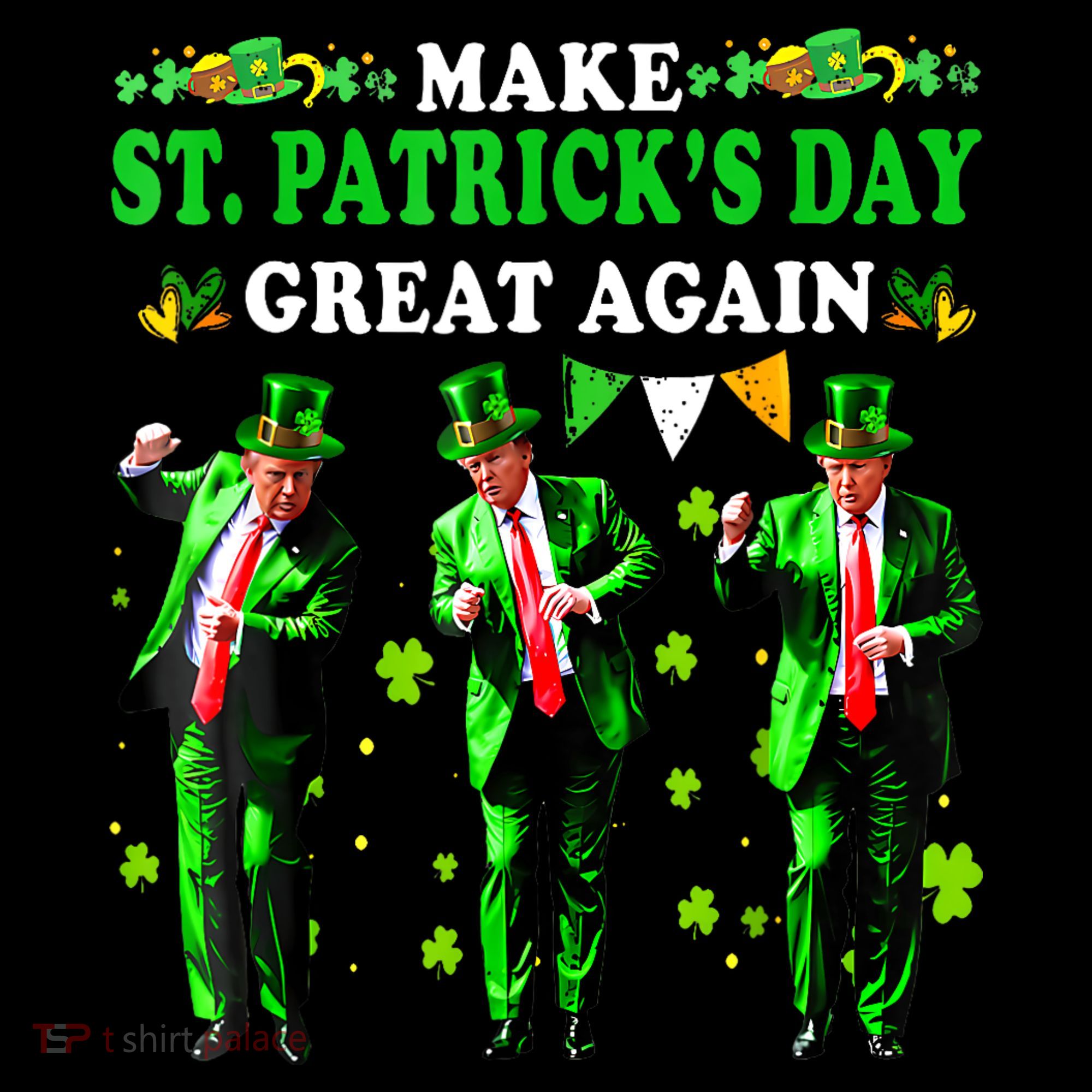 Make St PatrickS Day Great Again Funny Trump Kids Hoodie