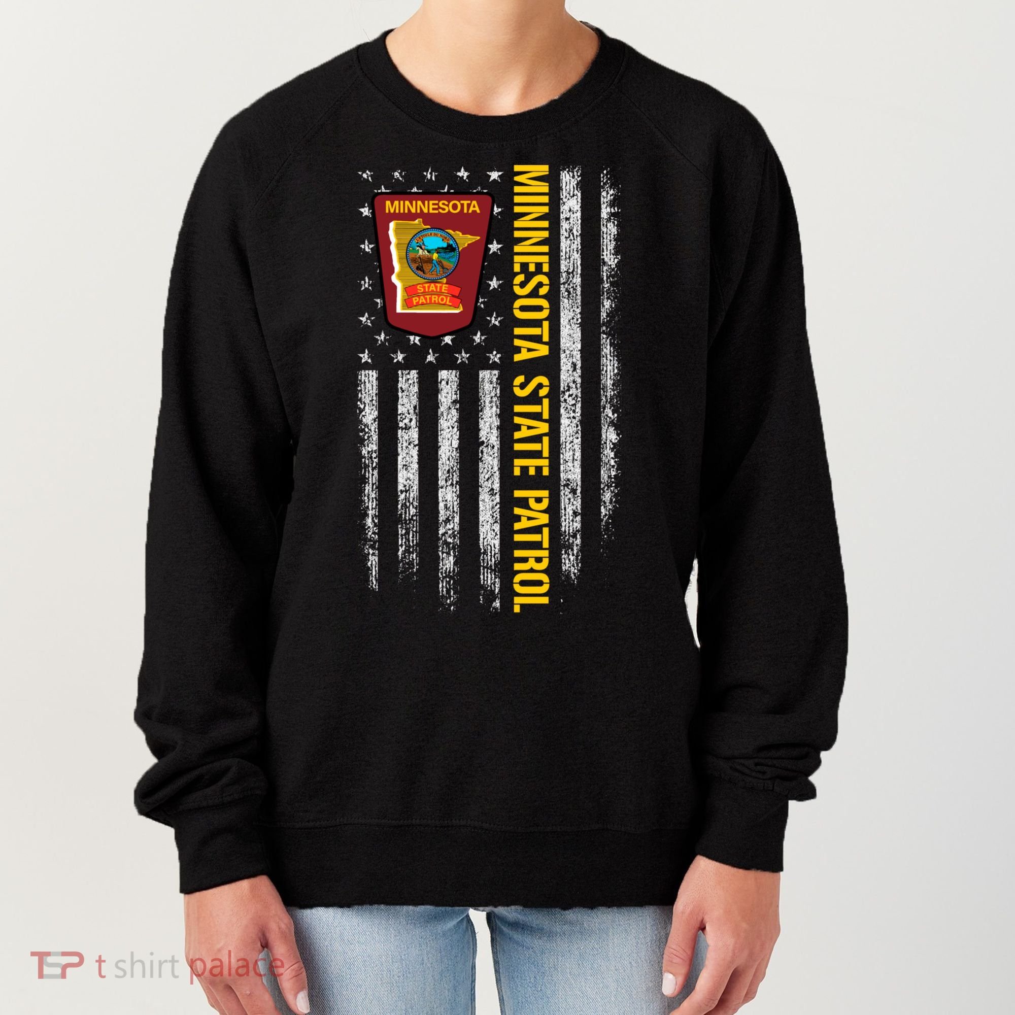 Minnesota State Patrol American Flag Women's Sweatshirt