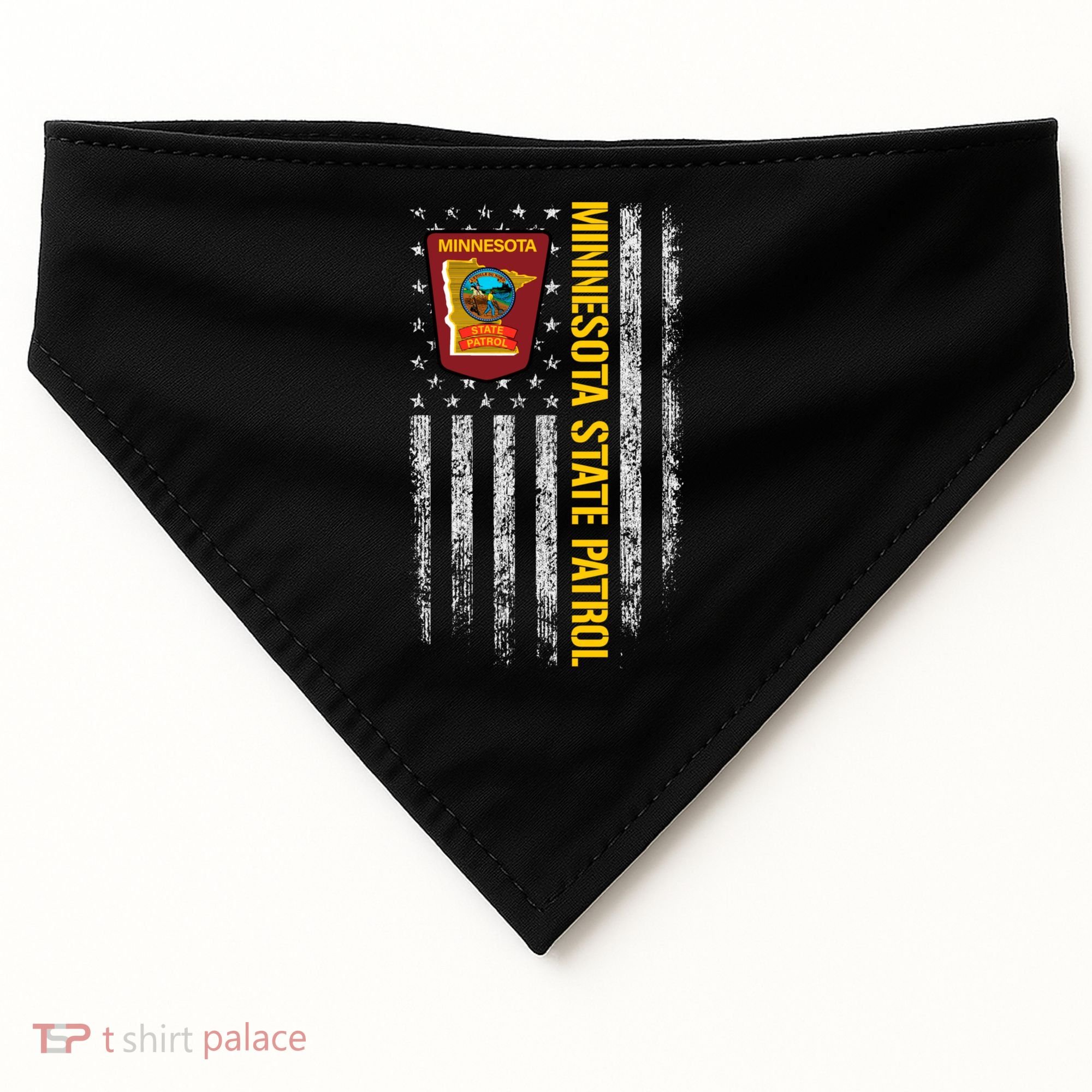 Minnesota State Patrol American Flag USA-Made Doggie Bandana