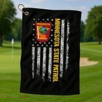 Minnesota State Patrol American Flag Golf Towel thumb 1