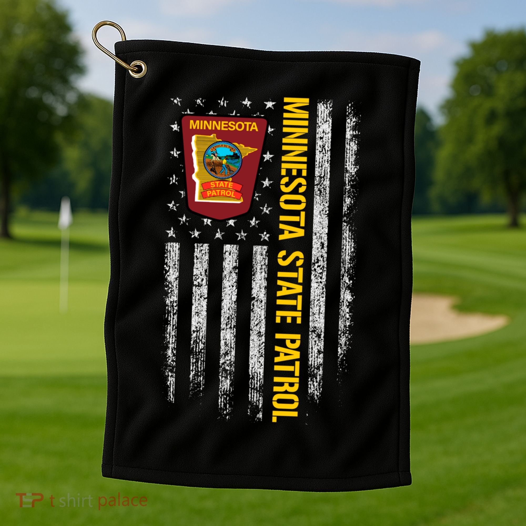 Minnesota State Patrol American Flag Golf Towel