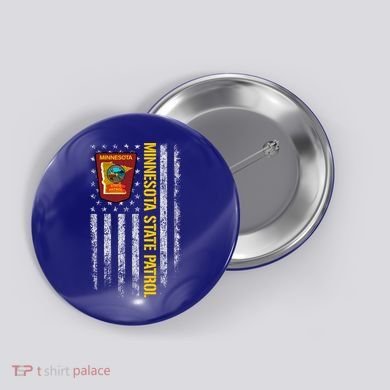 Minnesota State Patrol American Flag Button