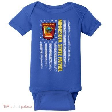Minnesota State Patrol American Flag Baby Bodysuit