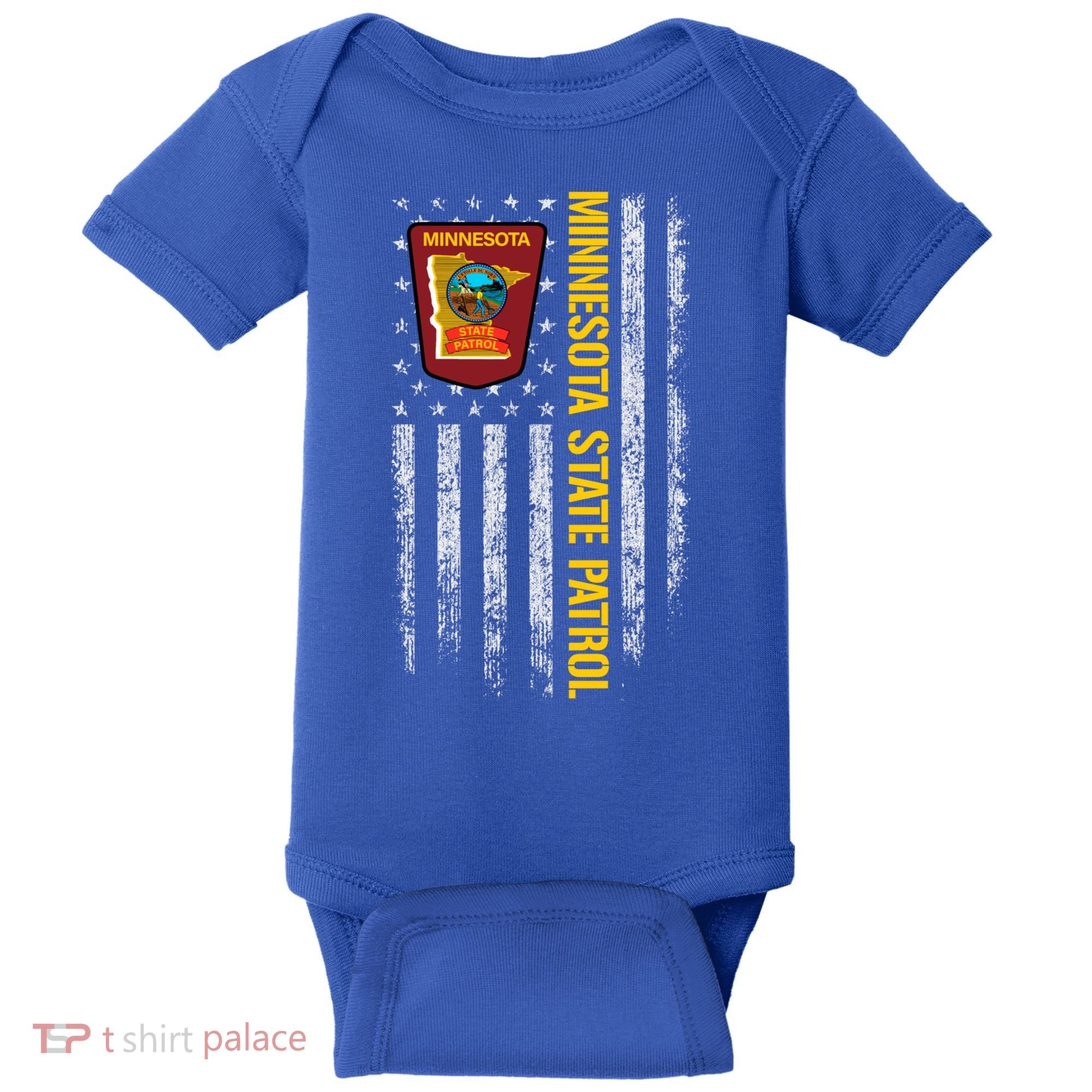 Minnesota State Patrol American Flag Baby Bodysuit