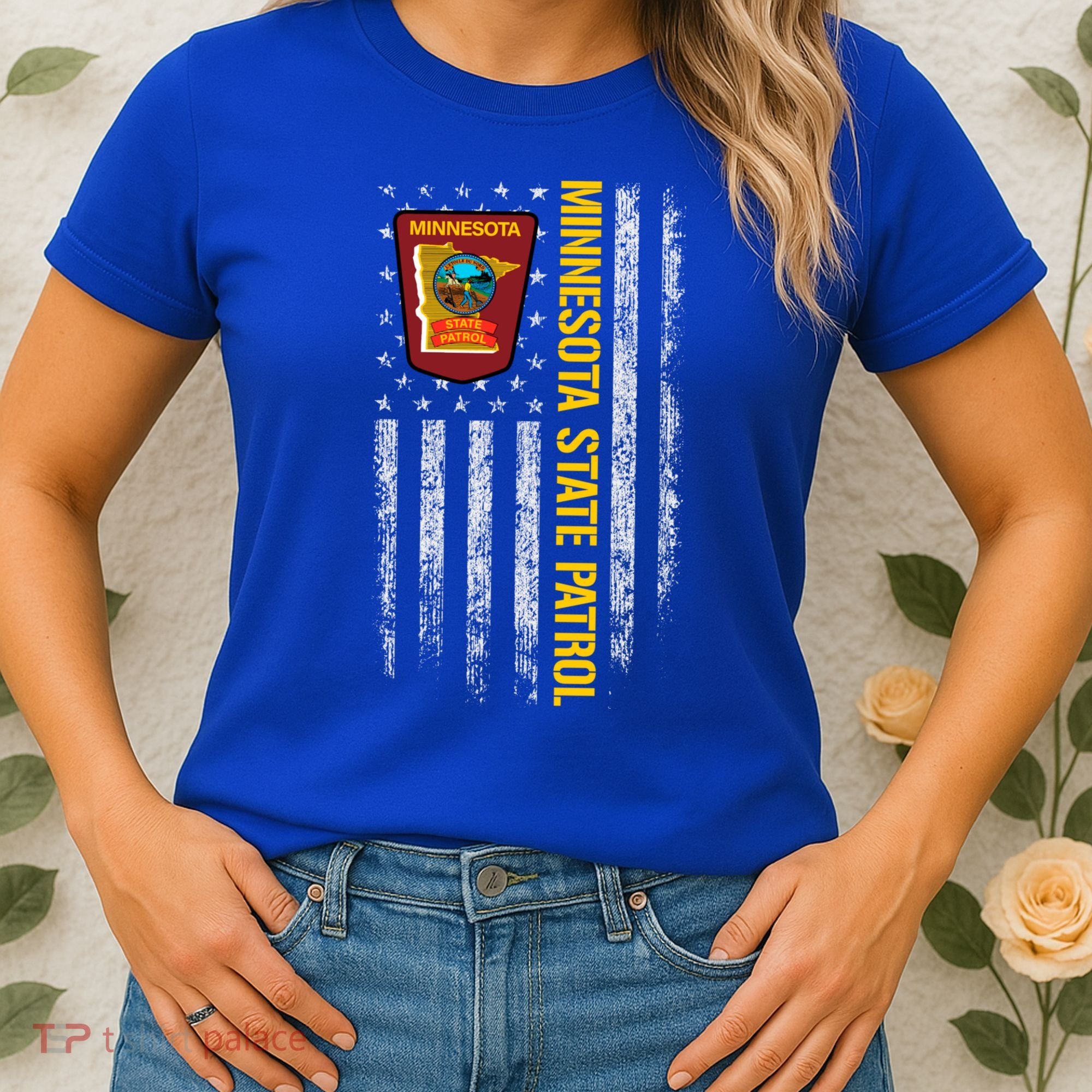 Minnesota State Patrol American Flag Women's T-Shirt