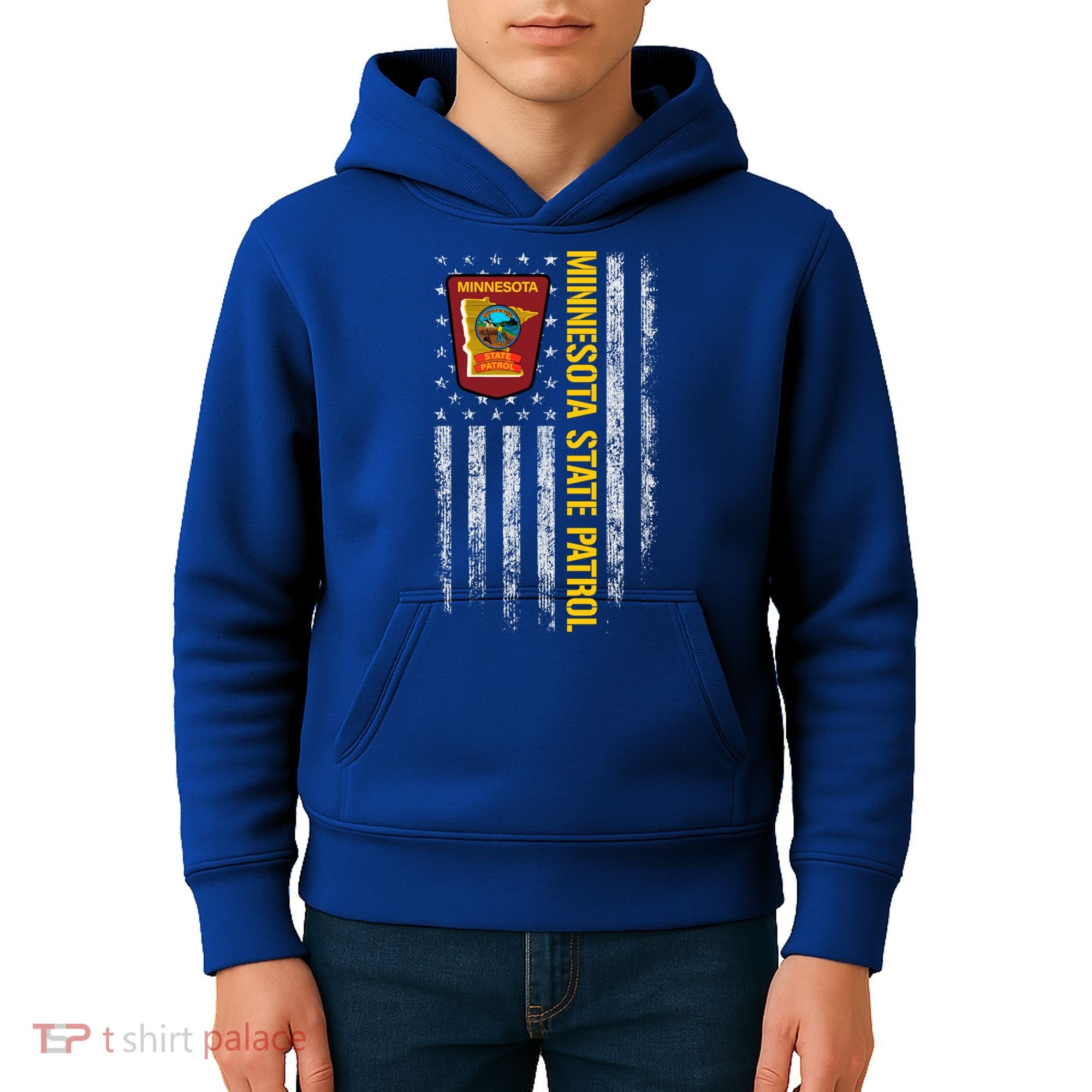 Minnesota State Patrol American Flag Kids Hoodie