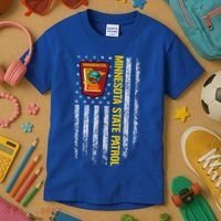 Minnesota State Patrol American Flag Kids T-Shirt thumb 3