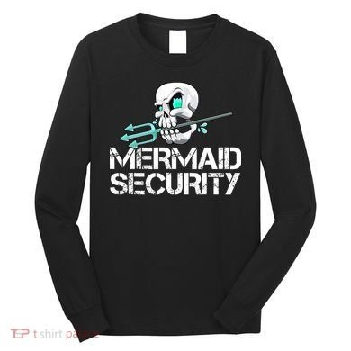Mermaid Security Pirate Skull Swim Team Swimmer Long Sleeve Shirt