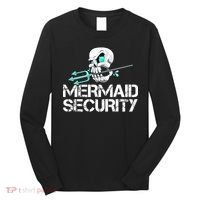 Mermaid Security Pirate Skull Swim Team Swimmer Long Sleeve Shirt thumb 0