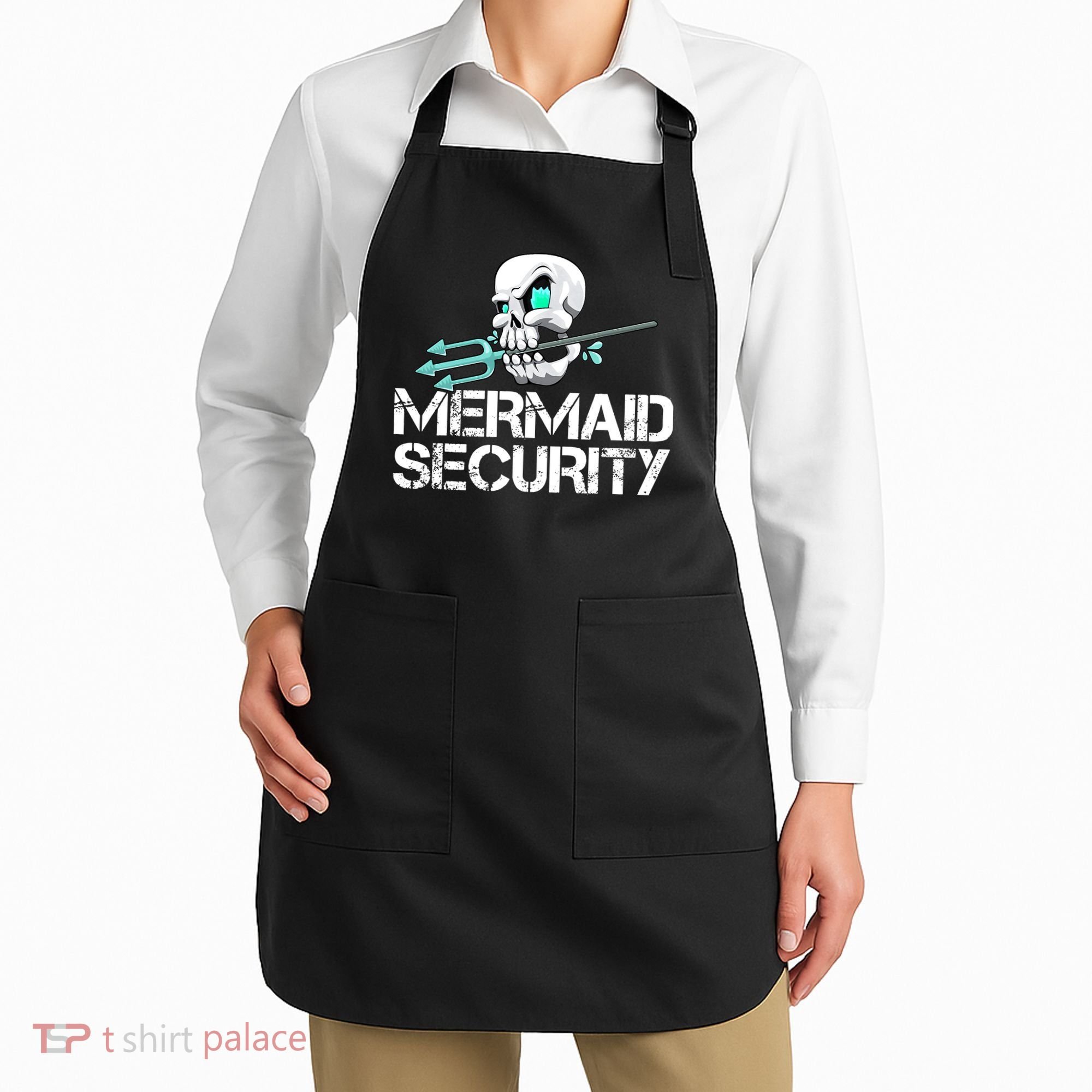 Mermaid Security Pirate Skull Swim Team Swimmer Apron