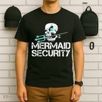 Mermaid Security Pirate Skull Swim Team Swimmer T-Shirt thumb 6