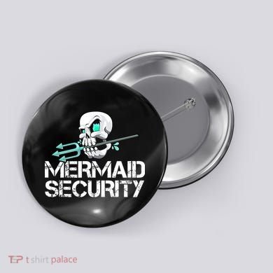 Mermaid Security Pirate Skull Swim Team Swimmer Button