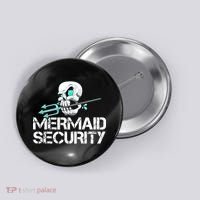 Mermaid Security Pirate Skull Swim Team Swimmer Button thumb 0