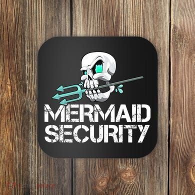 Mermaid Security Pirate Skull Swim Team Swimmer Coaster