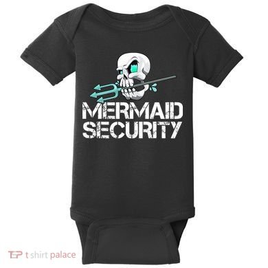 Mermaid Security Pirate Skull Swim Team Swimmer Baby Bodysuit