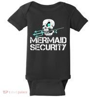 Mermaid Security Pirate Skull Swim Team Swimmer Baby Bodysuit thumb 0