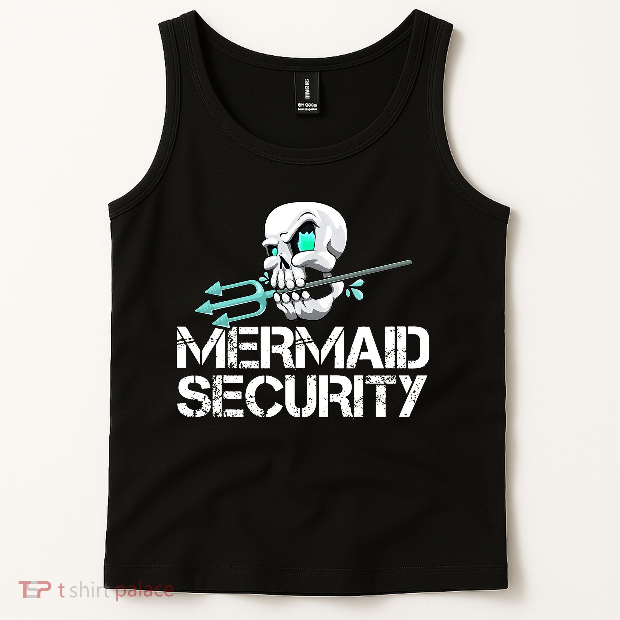 Mermaid Security Pirate Skull Swim Team Swimmer Tank Top