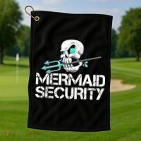 Mermaid Security Pirate Skull Swim Team Swimmer Golf Towel thumb 1