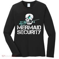 Mermaid Security Pirate Skull Swim Team Swimmer Women's Long Sleeve Shirt thumb 0