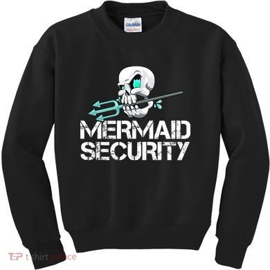 Mermaid Security Pirate Skull Swim Team Swimmer Kids Sweatshirt