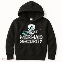 Mermaid Security Pirate Skull Swim Team Swimmer Kids Hoodie thumb 0
