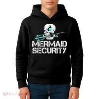 Mermaid Security Pirate Skull Swim Team Swimmer Kids Hoodie thumb 4