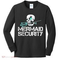 Mermaid Security Pirate Skull Swim Team Swimmer Kids Long Sleeve Shirt thumb 0