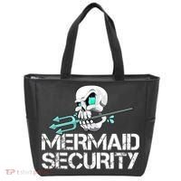 Mermaid Security Pirate Skull Swim Team Swimmer Tote Bag thumb 0