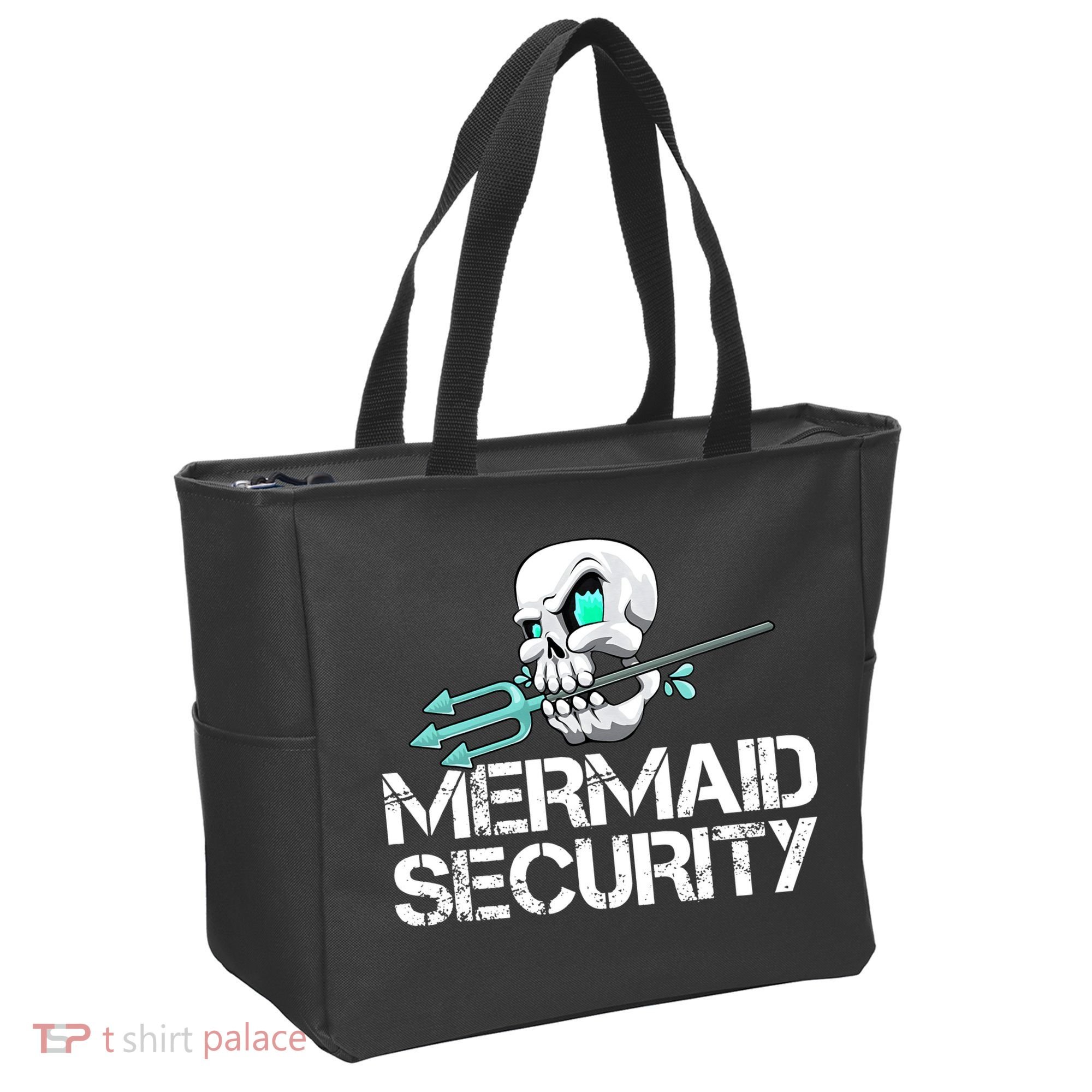 Mermaid Security Pirate Skull Swim Team Swimmer Tote Bag