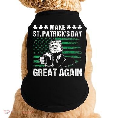 Make St Patricks Day Great Again Funny Trump Beer Drinking Doggie Tank