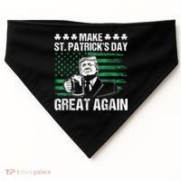 Make St Patricks Day Great Again Funny Trump Beer Drinking USA-Made Doggie Bandana thumb 0