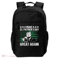 Make St Patricks Day Great Again Funny Trump Beer Drinking Backpack thumb 0